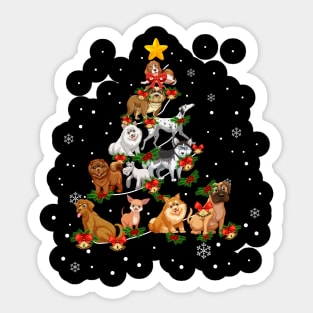 Dog Lover Christmas Tree for Men Women Kids Sticker